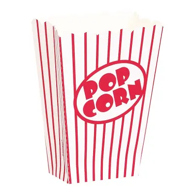 Popcornbägare Röd/Vit/Randig - 8-pack