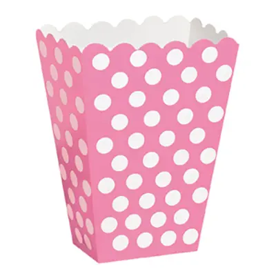 Popcornbägare Rosa Prickiga - 8-pack