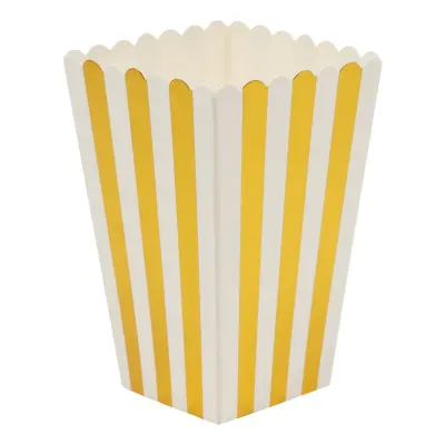 Popcornboxar Guld Ränder - 6-pack