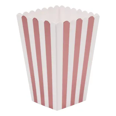 Popcornboxar Roséguld Ränder - 6-pack
