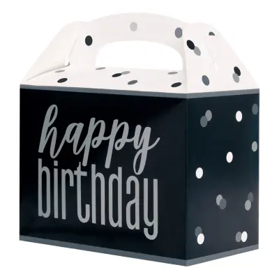 Presentboxar Happy Birthday Svarta Prickiga - 6-pack