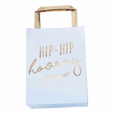 Presentpåsar Hip Hip Hooray Ljusblå - 5-pack