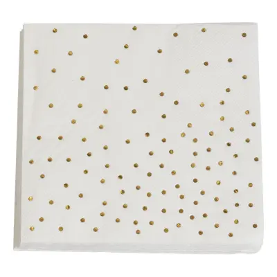 Pappersservetter Guld Prickar - 16-pack
