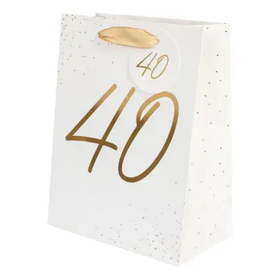 Presentpåse Guld Siffra - Siffra 40