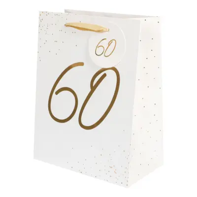 Presentpåse Guld Siffra - Siffra 60