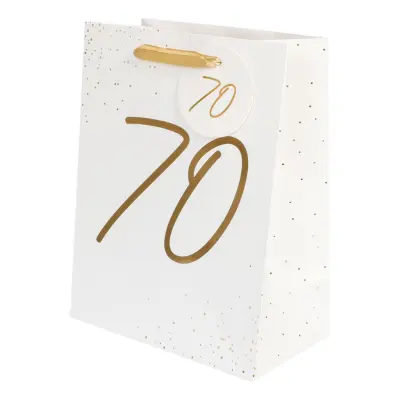 Presentpåse Guld Siffra - Siffra 70