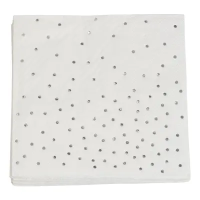 Pappersservetter Silver Prickar - 16-pack