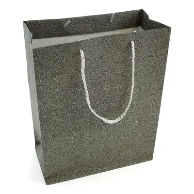 Presentpåse Svart Glitter - Stor