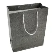 Presentpåse Svart Glitter - Mellan