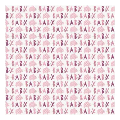 Presentpapper Baby med Elefanter Rosa