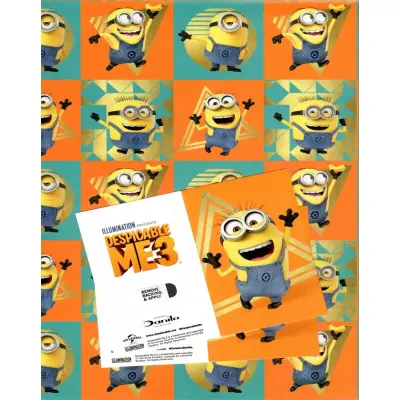 Presentpapper Minioner 2 ark + 2 kort