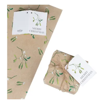 Presentpapper Mistlar med Etiketter & Snöre