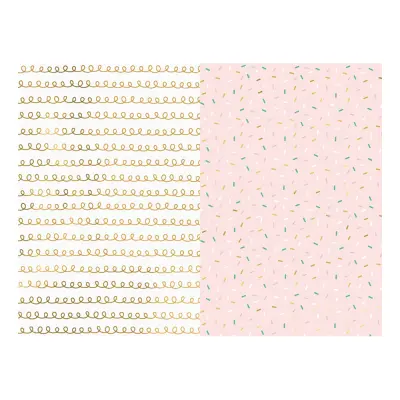 Presentpapper Rosa/Guld Mönster - 2-pack