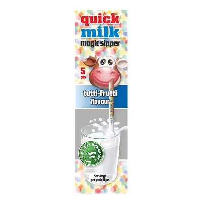 Quick Milk Sugrör Tutti-Frutti - 5-pack