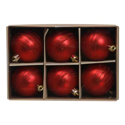 Röda Julgranskulor - 6-pack