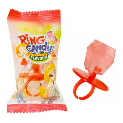 Ring Pop Diamant Jordgubb Storpack - 2 kg