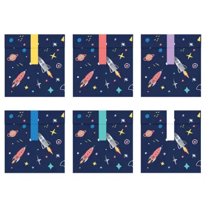 Rymden Papperspåse 13x14cm 6-pack