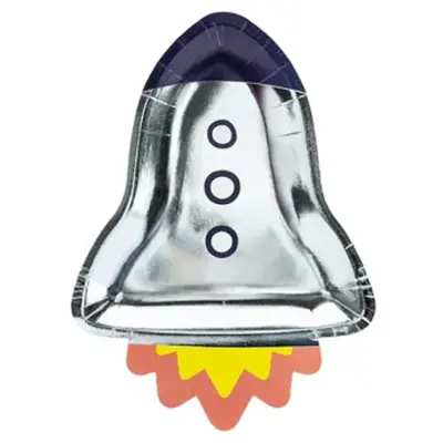 Rymden Papperstallrik Raket 6-pack