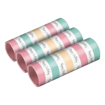 Serpentiner Happy Birthday Pastell - 3-pack