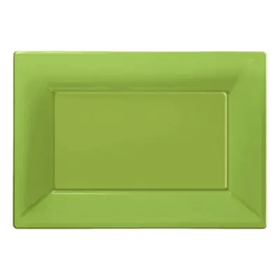 Serveringsfat i Plast Rektangel Limegrön - 3-pack