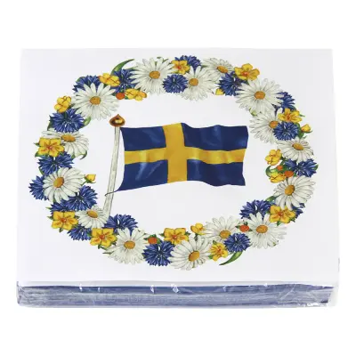 Servett Flagga & Krans - 20-pack