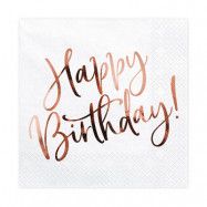 Servett Happy Birthday Vit & Rosé 20-pack