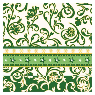 Servett Ornament Grön - 20-pack