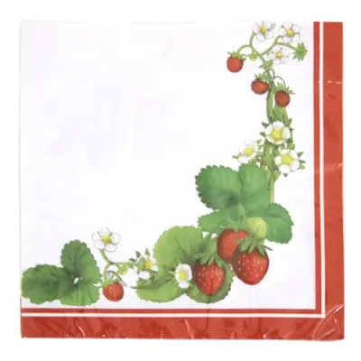 Servett Smultronkrans - 20-pack