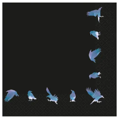 Servett Svart Med Fåglar 16-pack