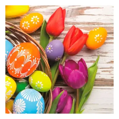 Servetter Ägg och Tulpaner - 20-pack