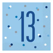 Servetter 13 Ljusblå Prickig - 16-pack