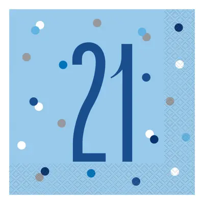 Servetter 21 Ljusblå Prickig - 16-pack