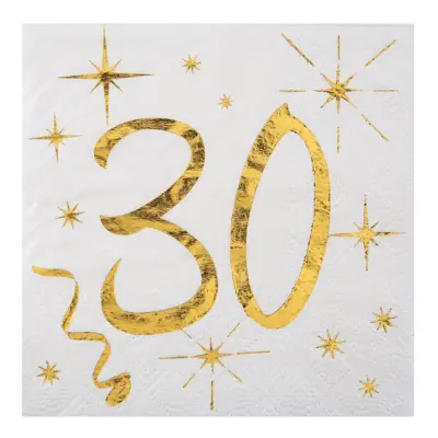 Kaffeservetter 30 Guld - 20-pack