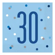 Servetter 30 Ljusblå Prickig - 16-pack