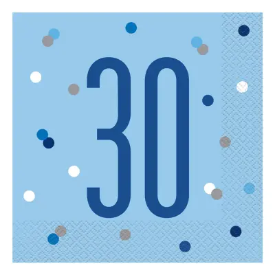 Servetter 30 Ljusblå Prickig - 16-pack
