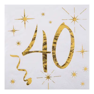 Kaffeservetter 40 Guld - 20-pack