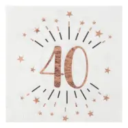 Servetter 40 Sparkling Roséguld