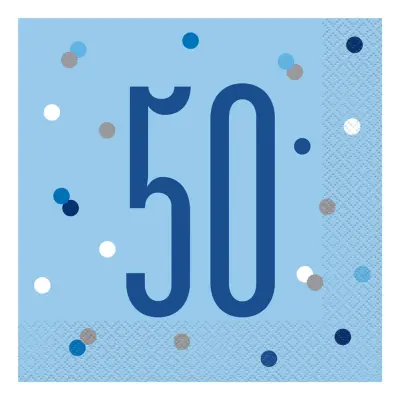 Servetter 50 Ljusblå Prickig - 16-pack