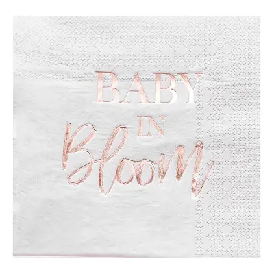 Servetter Baby In Bloom Roséguld - 16-pack