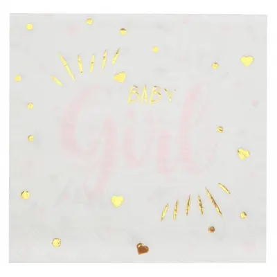 Servetter Baby Shower - Baby Girl 20-pack