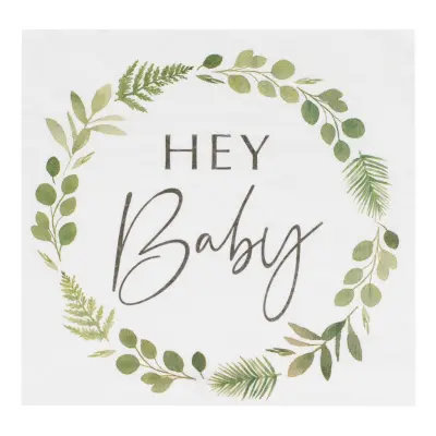 Servetter Baby Shower Hey baby - 16-pack