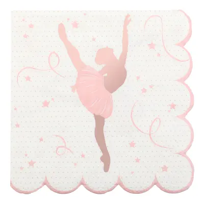 Servetter Ballerina Rosa/Vit