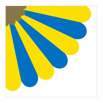 Servetter Blå/Gul Solfjäder