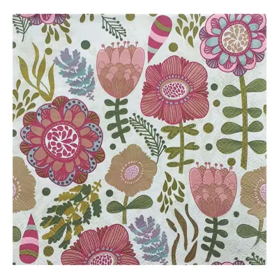 Servetter Blomster Rosa - 20-pack