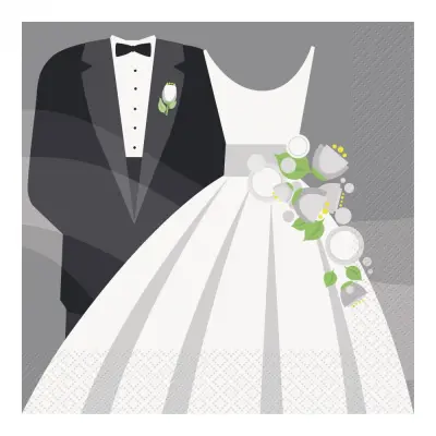 Servetter Bröllop - 16-pack