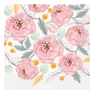 Servetter Bröllop Rosor - 16-pack