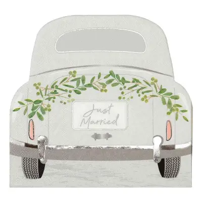 Servetter Bröllopsbil - 16-pack
