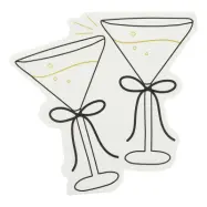 Servetter Cocktailglas Cremevit Rosett - 16-pack