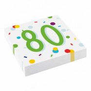 Servetter Confetti Birthday 80 - 20-pack