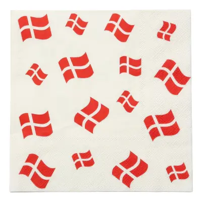 Servetter Danska Flaggor - 16-pack